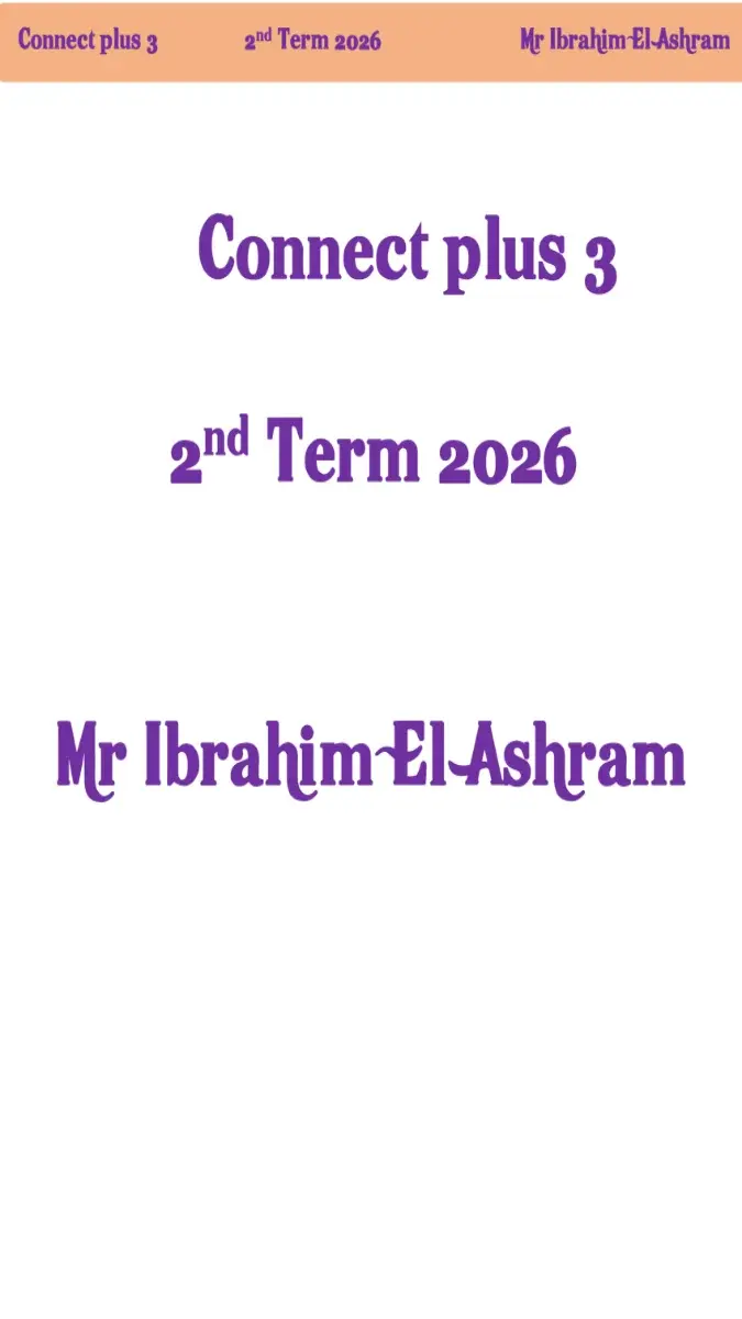 دفتر تحضير Connect Plus 3 للصف الثالث الابتدائي الترم الثاني PDF PDF