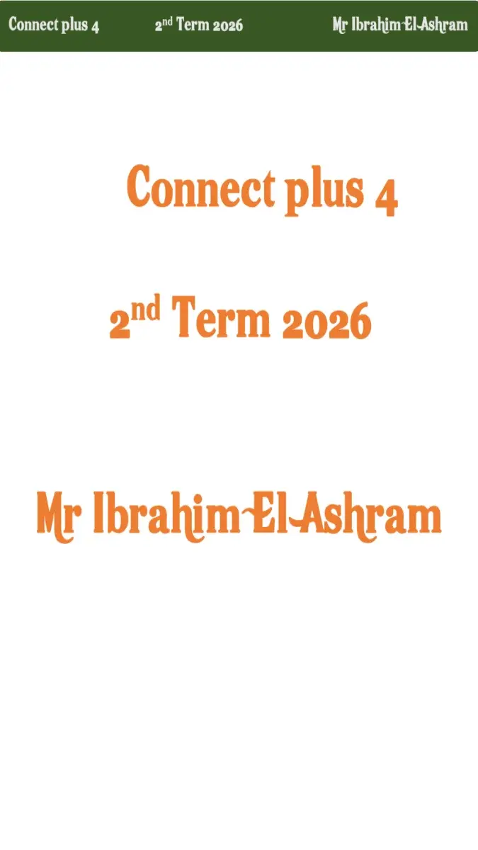 دفتر تحضير Connect Plus 4 للصف الرابع الابتدائي الترم الثاني PDF PDF