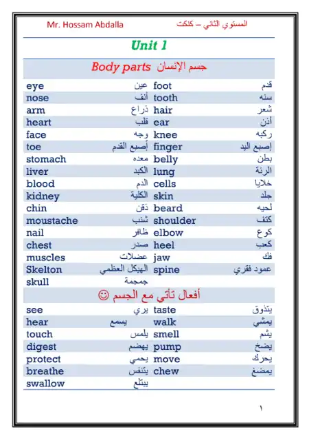 المستوى الاول من كورس تأسيس الانجليزي للصف الرابع الابتدائي PDF PDF