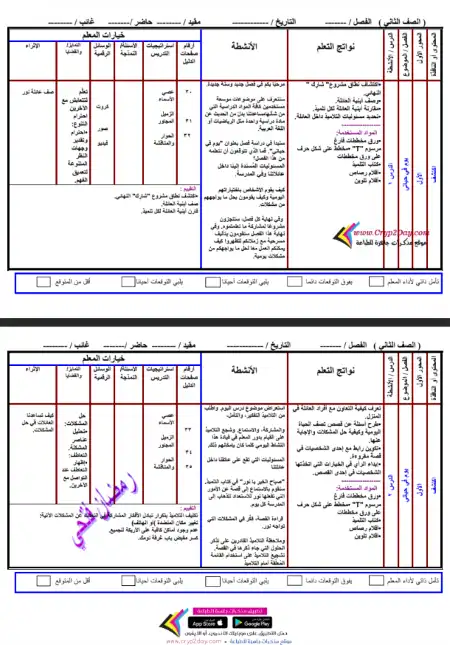 تحضير دروس اكتشف للصف الثاني الابتدائي الترم الأول PDF 2025 / 2024 PDF