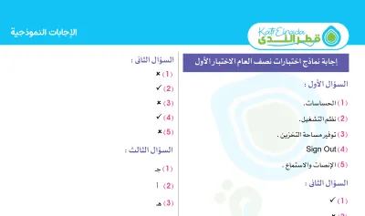 بالإجابات توقعات قطر الندى في الكمبيوتر لأولى إعدادي الترم الأول 2025 PDF