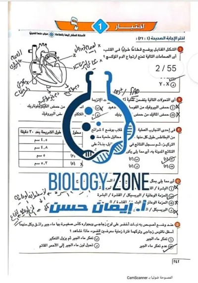 حل 10 اختبارات عامة على المنهج أحياء 2 ثانوي ترم 1 PDF