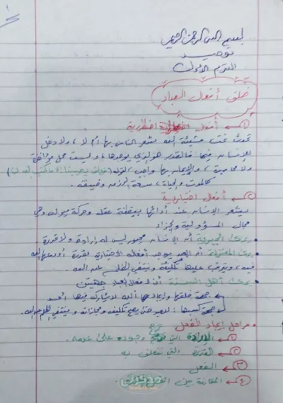 أهم ملخص لدروس التوحيد في 12 ورقة بس للصف الثاني الثانوي الترم الاول PDF