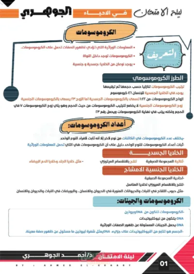 المراجعة النهائية لمادة الأحياء للصف الثاني الثانوي الترم الثاني مع أهم الأسئلة PDF