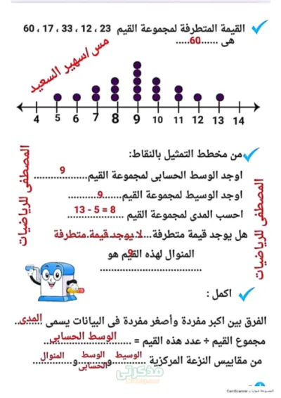 مراجعه رياضيات  اسئله ب  الاجابات للصف السادس الابتدائي الترم الاول في 12 ورقه فقط PDF