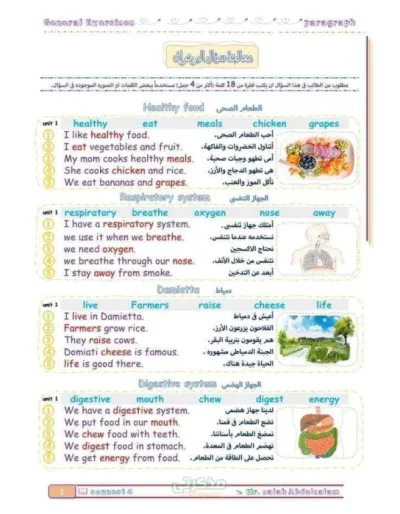 براجراف رابعة ابتدائي الترم الاول PDF