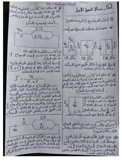 أهم أفكار الفصل الأول والثاني فيزياء الصف الثالث الثانوي PDF